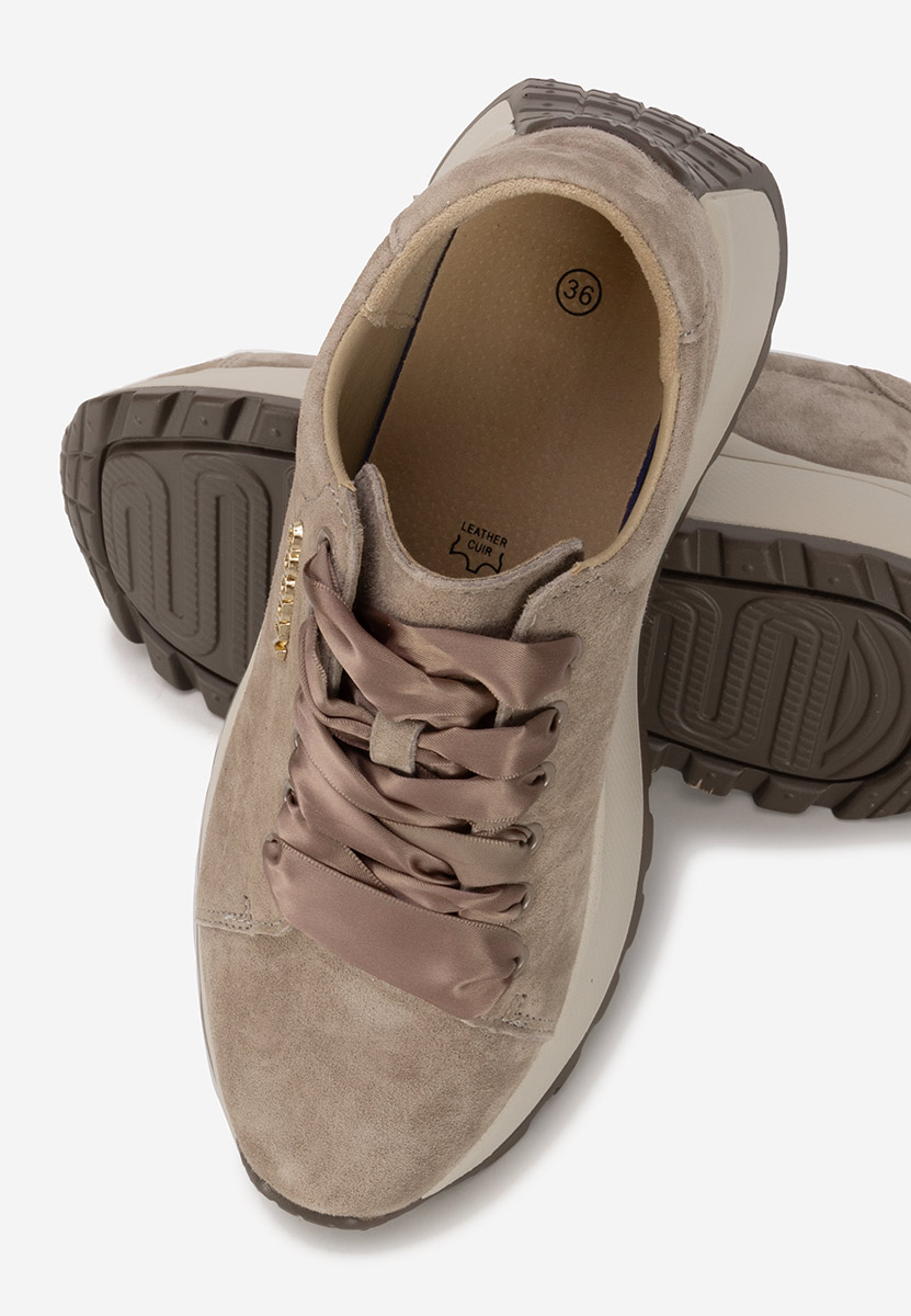 Brązowe sneakersy damskie Gonelia