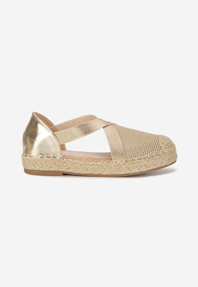 Złote espadryle damskie Fensy
