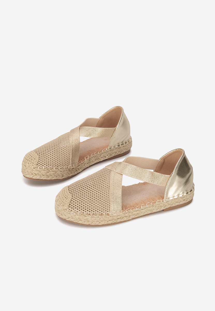 Złote espadryle damskie Fensy