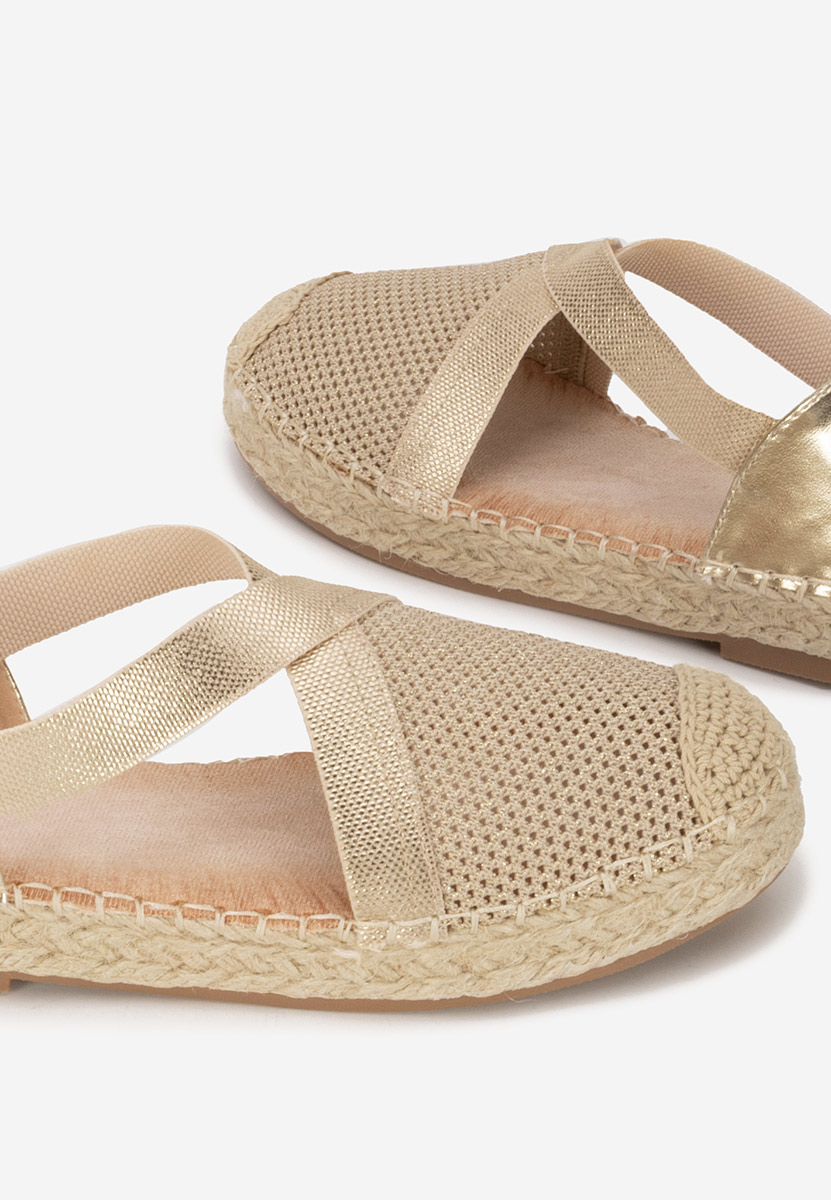 Złote espadryle damskie Fensy