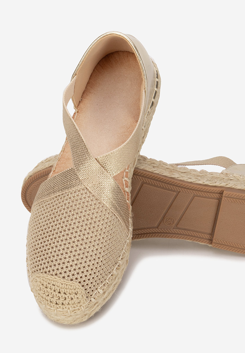 Złote espadryle damskie Fensy