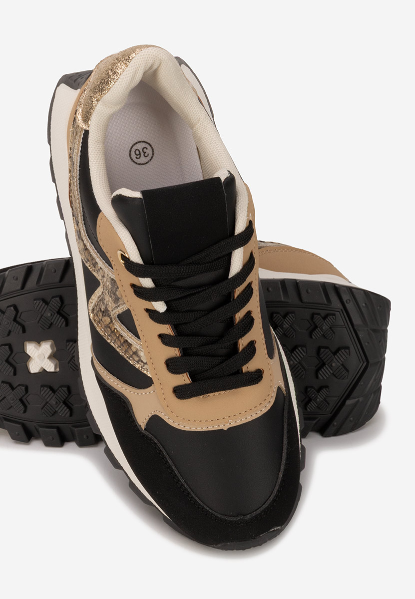Czarne sneakersy na platformie Catrinela