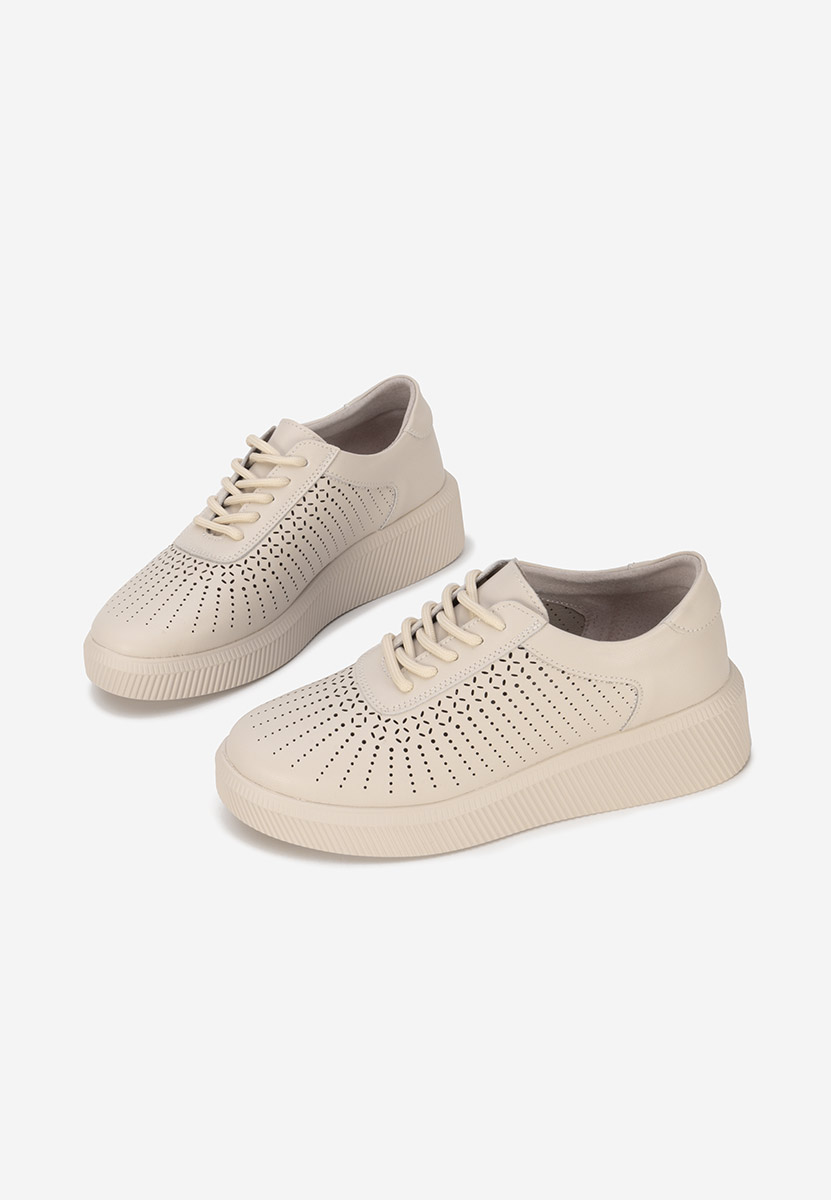 Beżowe sneakersy damskie Oleiana