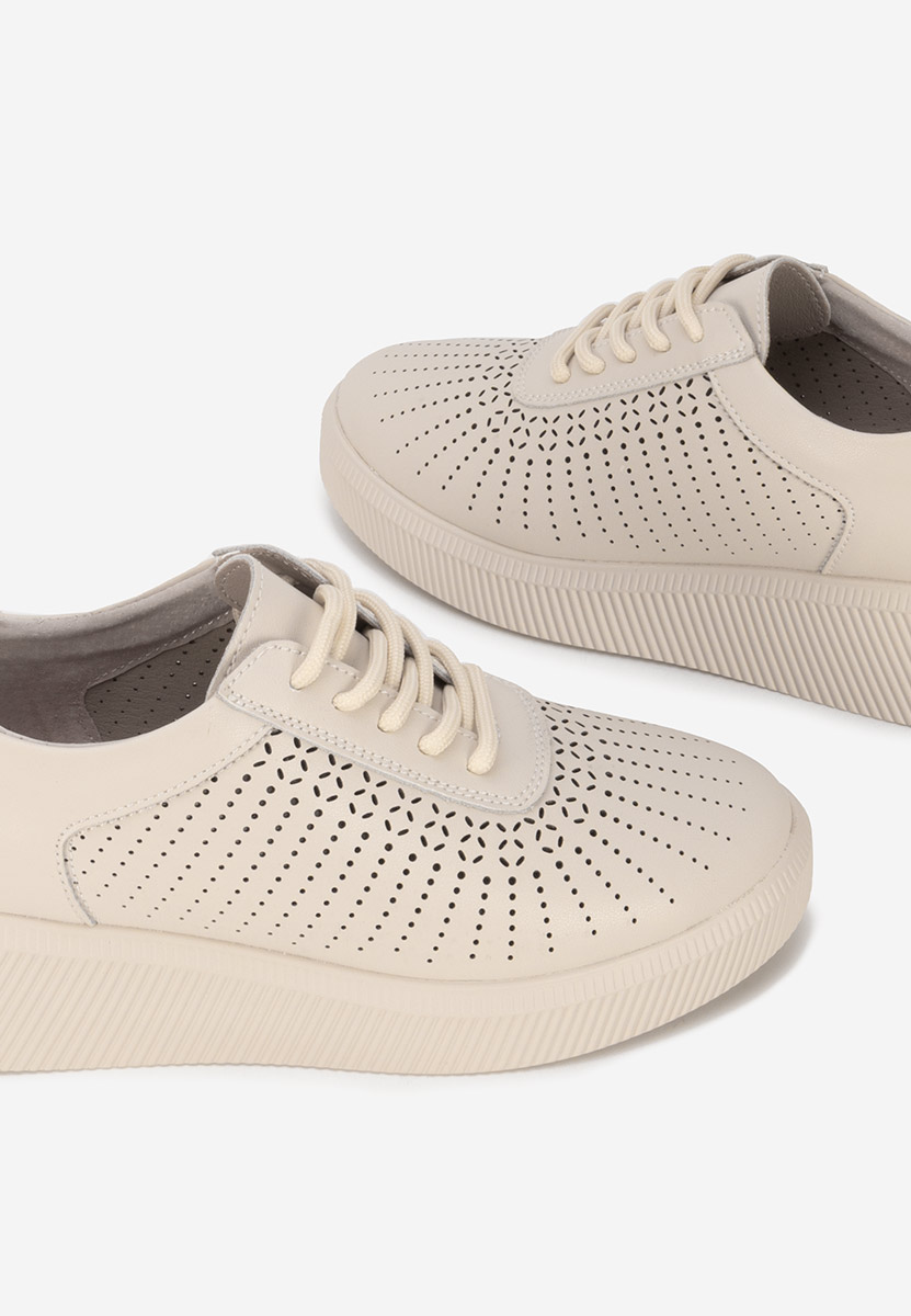 Beżowe sneakersy damskie Oleiana
