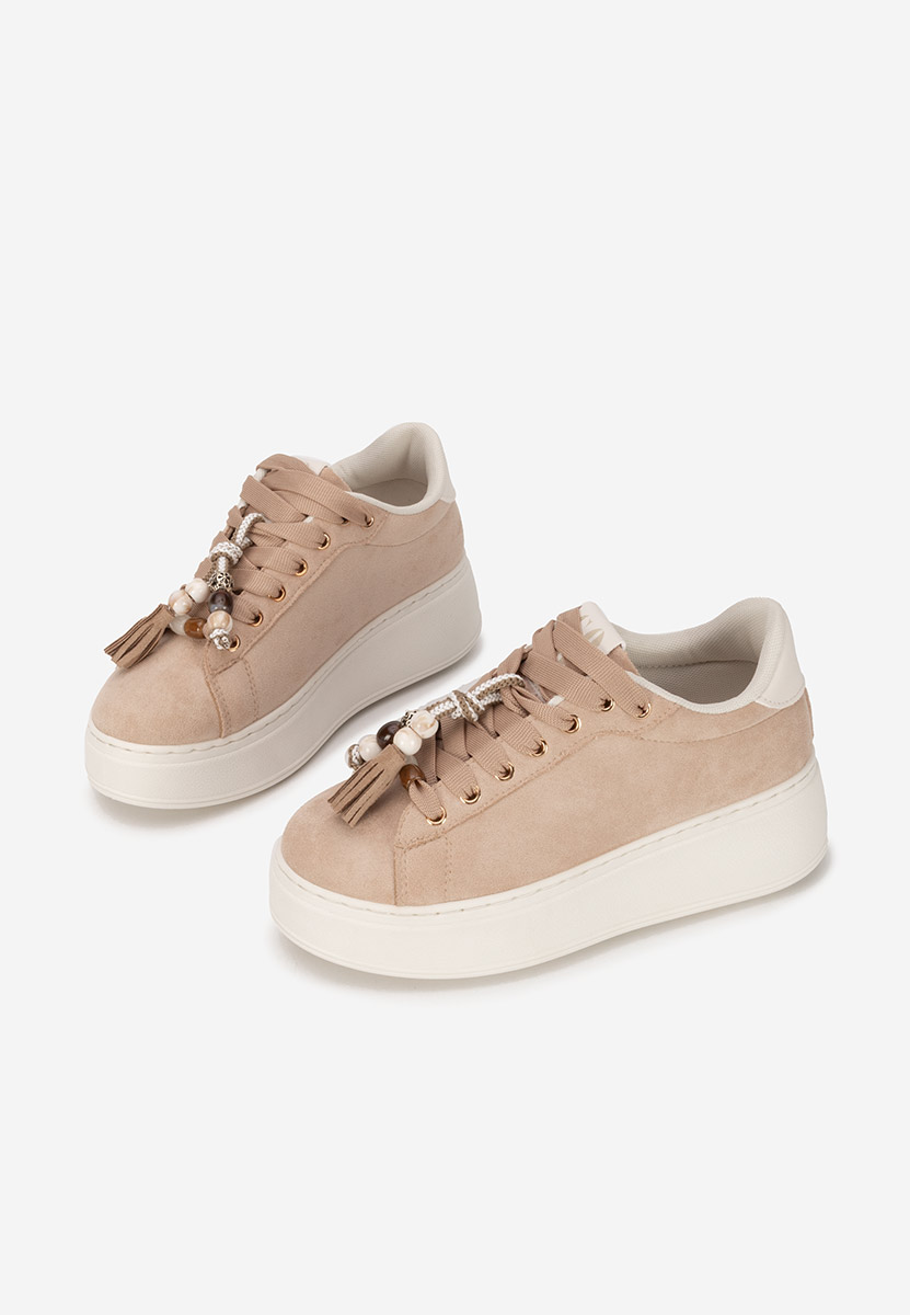 Khaki sneakersy na platformie Zoira