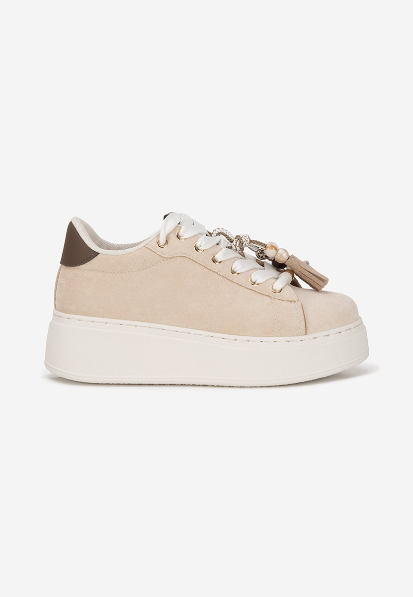 Beżowe sneakersy na platformie Zoira