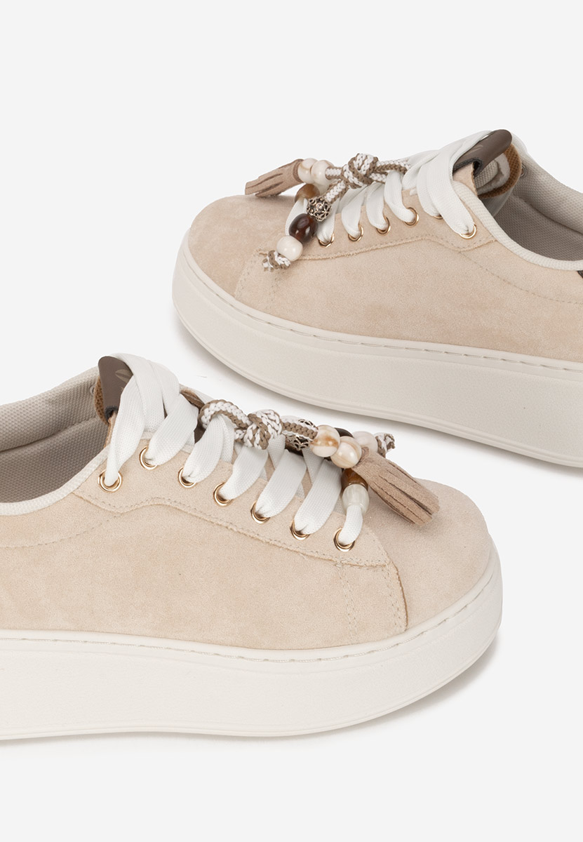 Beżowe sneakersy na platformie Zoira