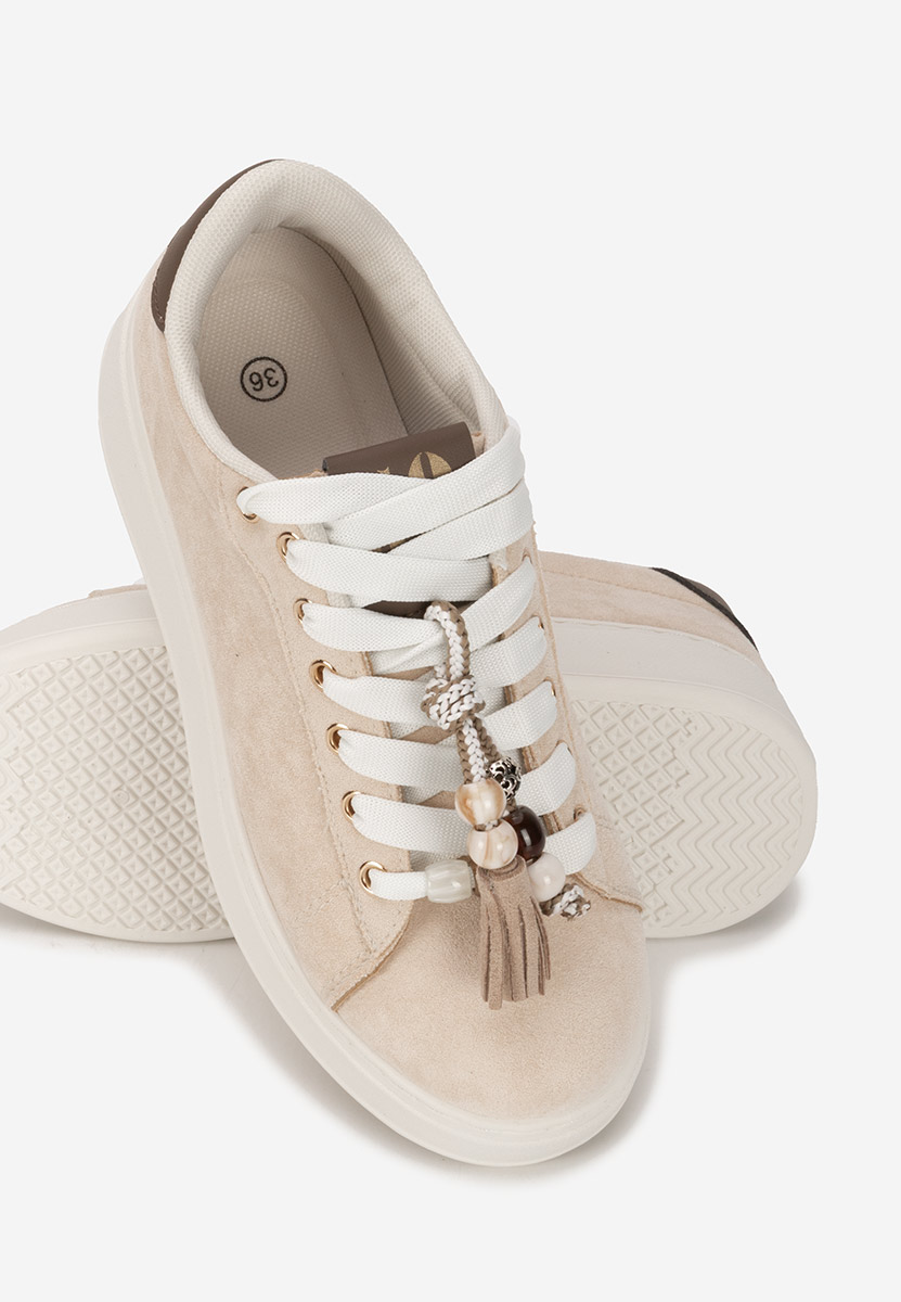 Beżowe sneakersy na platformie Zoira