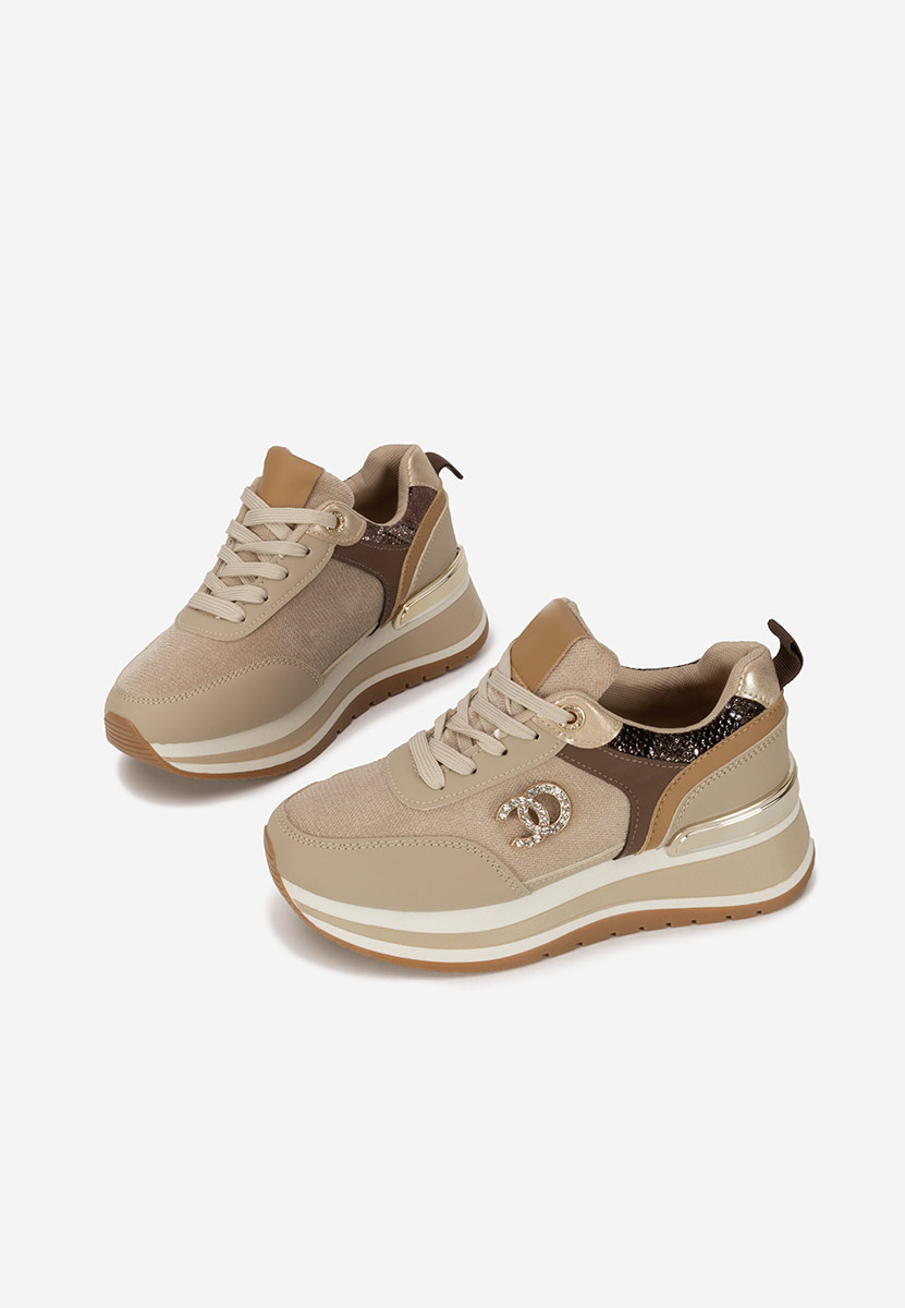 Khaki sneakersy na platformie Liliza