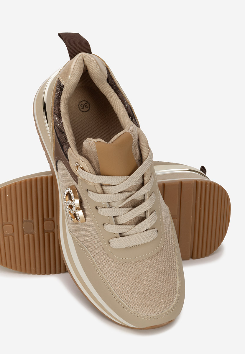 Khaki sneakersy na platformie Liliza