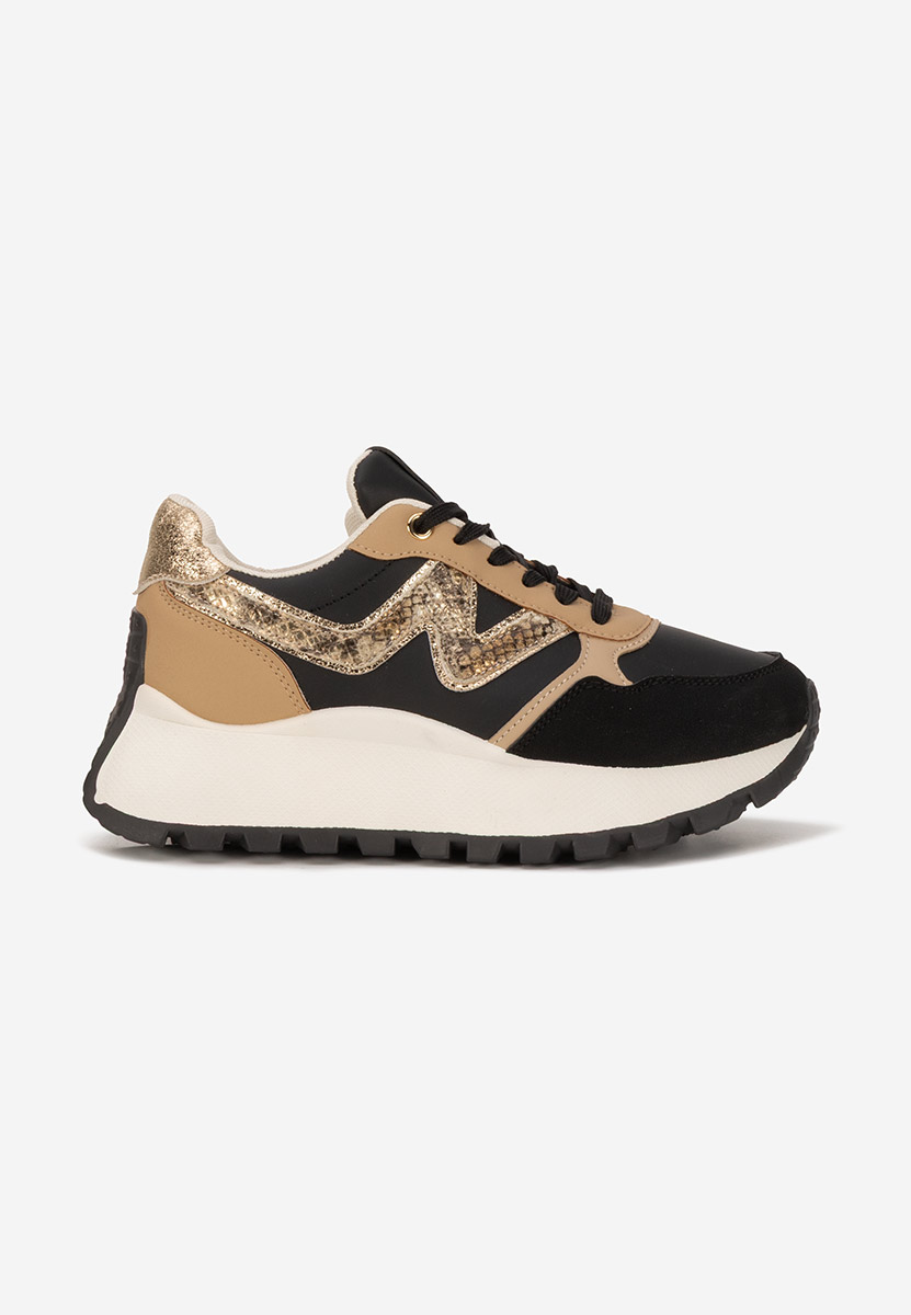 Czarne sneakersy na platformie Catrinela