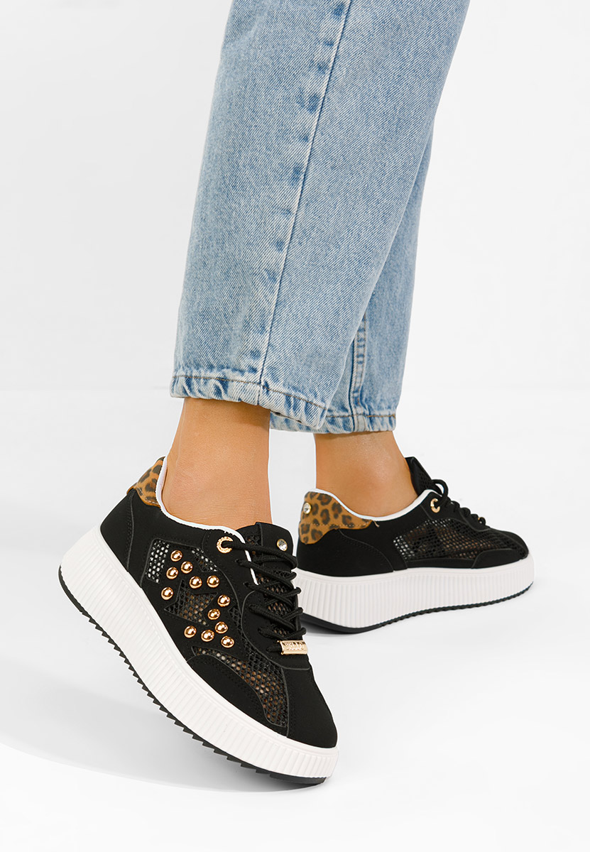 Czarne sneakersy damskie Jeanetta