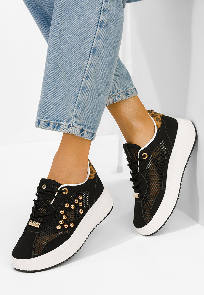 Czarne sneakersy damskie Jeanetta