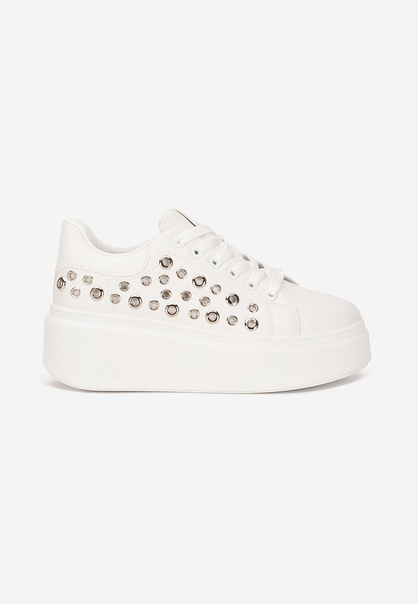 Białe sneakersy na platformie Anaya