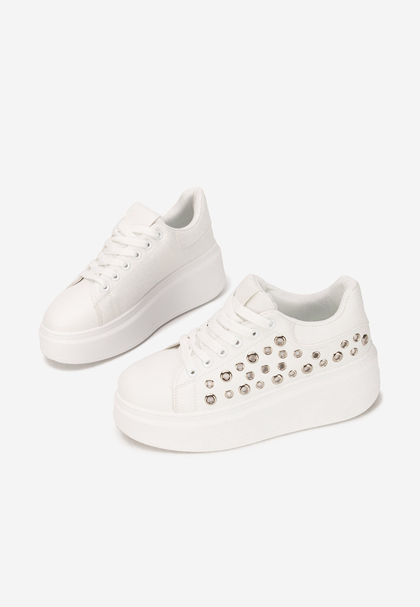 Białe sneakersy na platformie Anaya