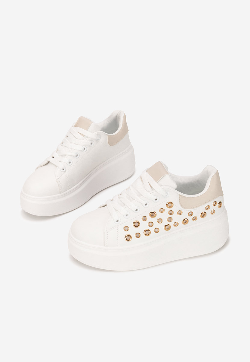 Białe sneakersy na platformie Anaya V5