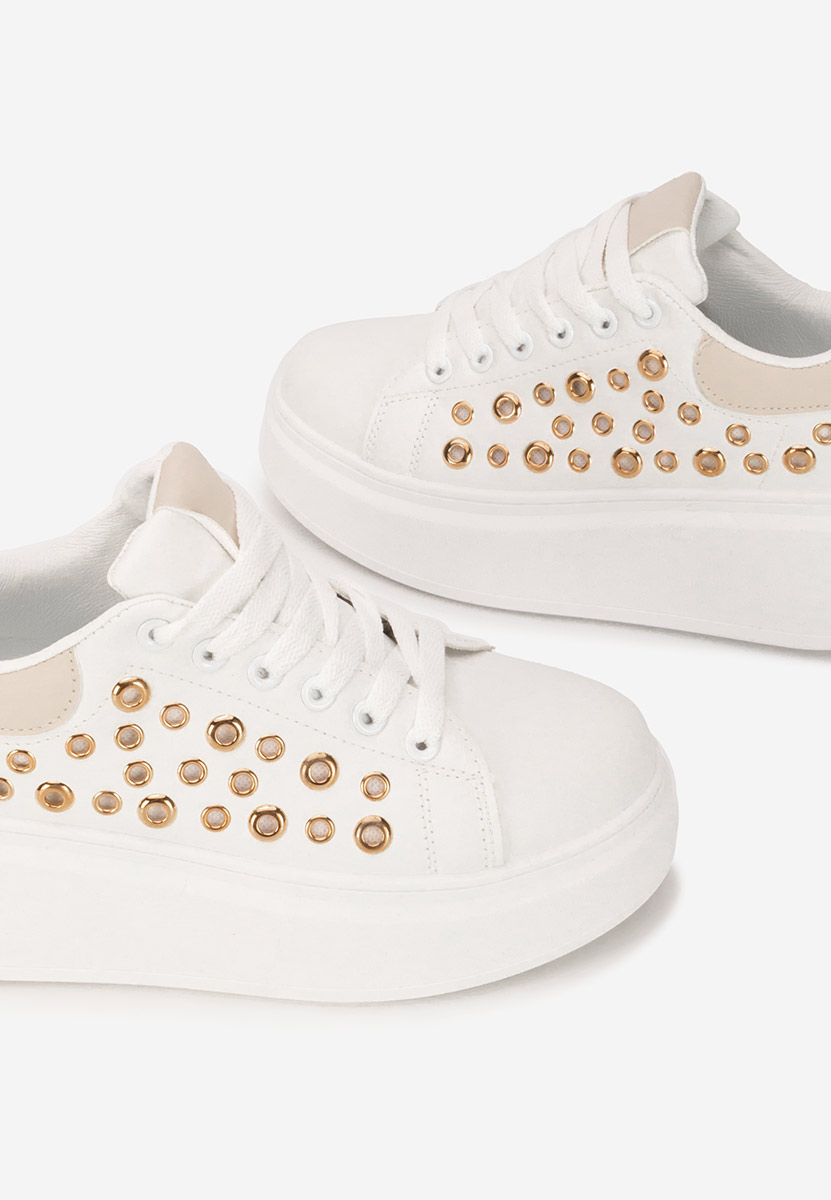 Białe sneakersy na platformie Anaya V5