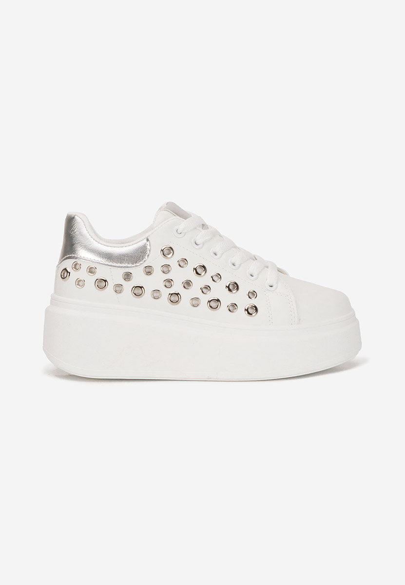 Białe sneakersy na platformie Anaya V4