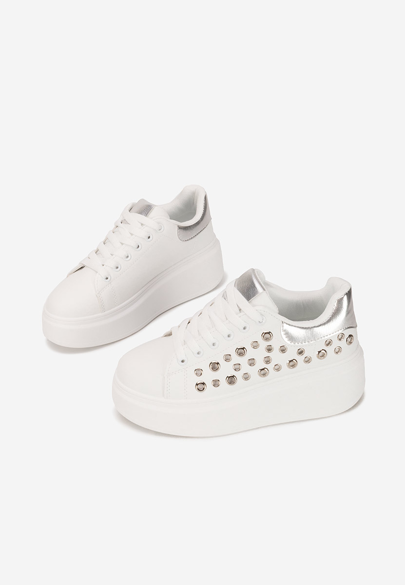 Białe sneakersy na platformie Anaya V4
