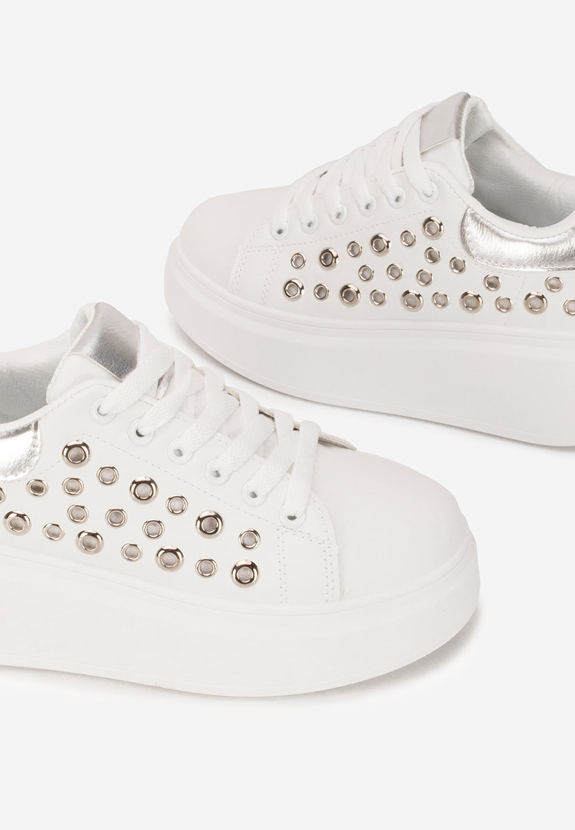 Białe sneakersy na platformie Anaya V4