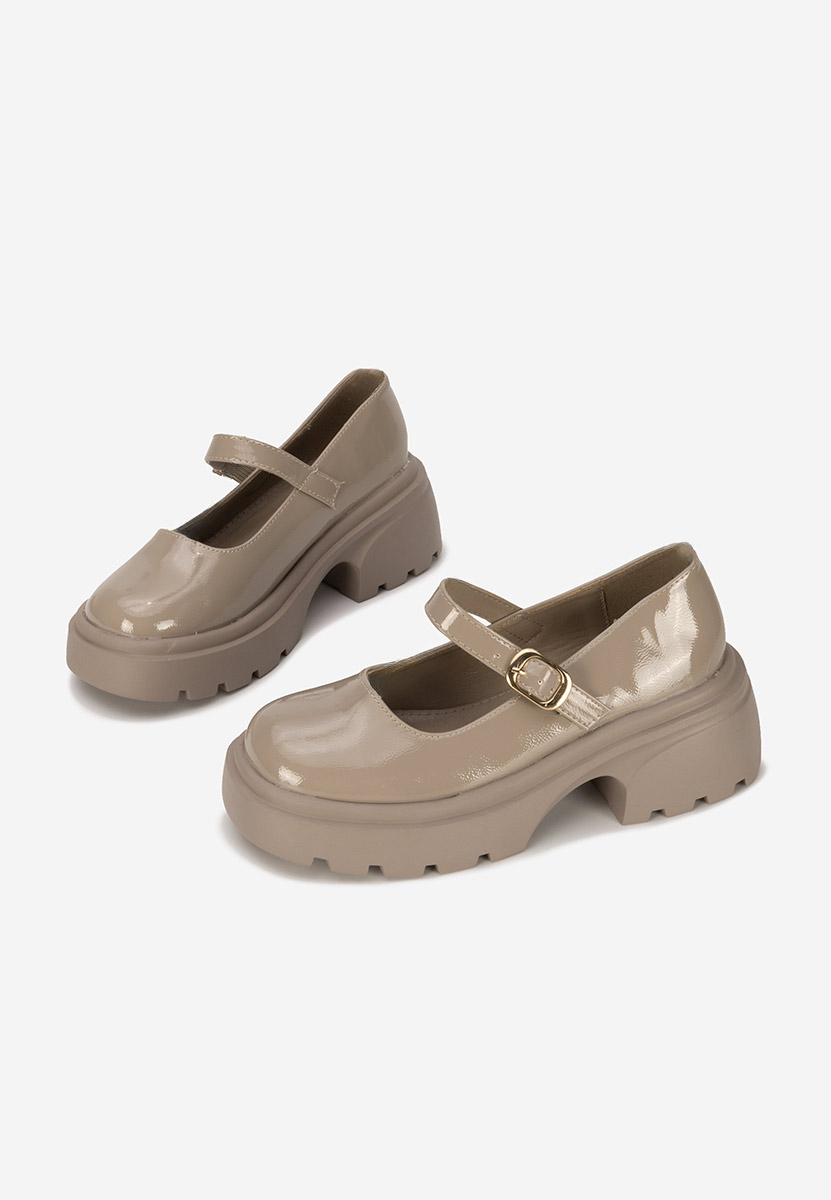 Khaki czółenka na platformie Maliana