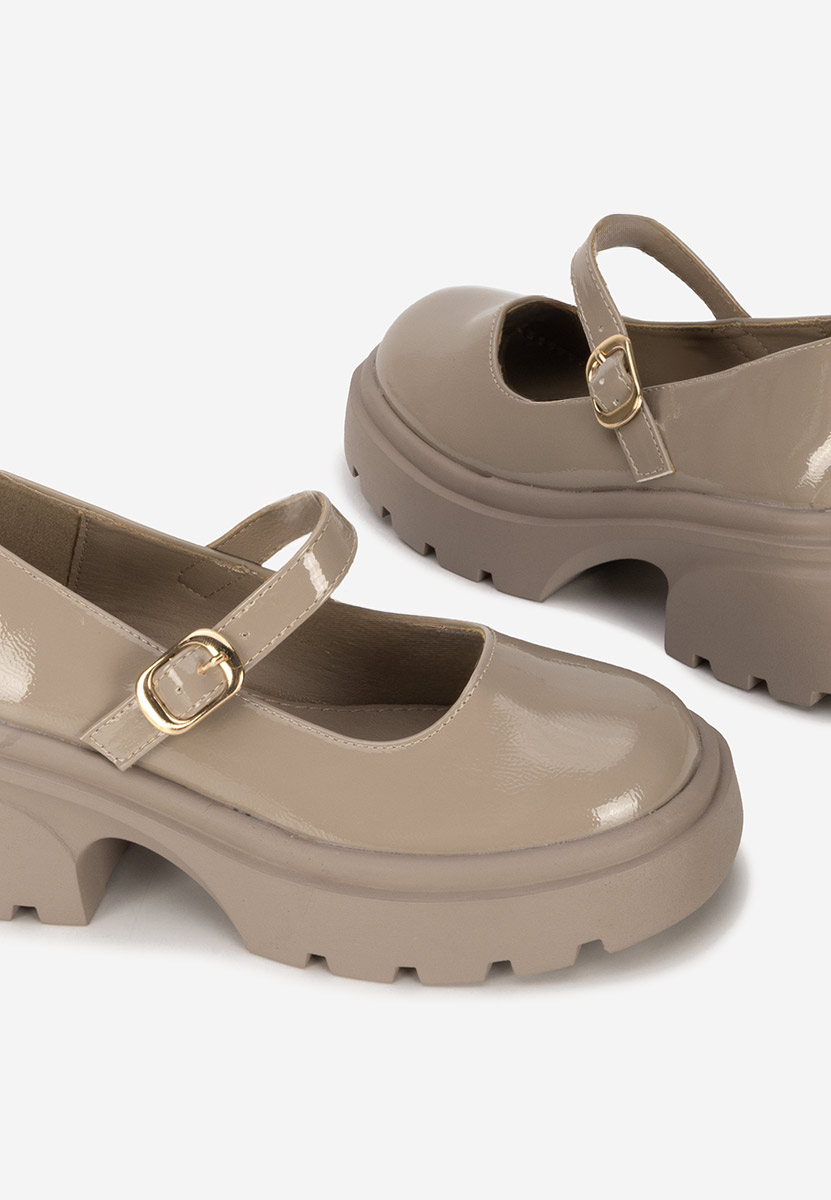 Khaki czółenka na platformie Maliana