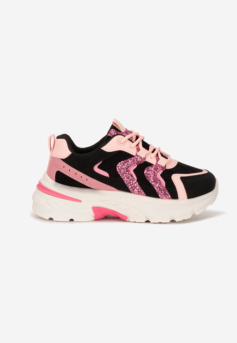 Czarne sneakersy na platformie Odinea