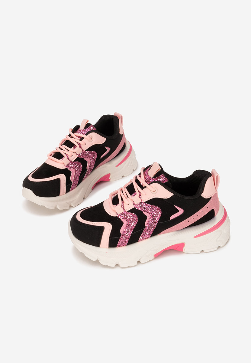 Czarne sneakersy na platformie Odinea