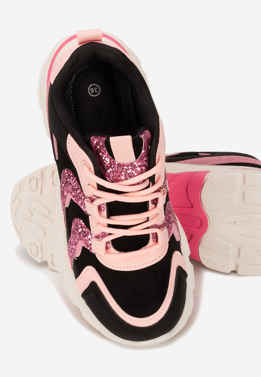 Czarne sneakersy na platformie Odinea