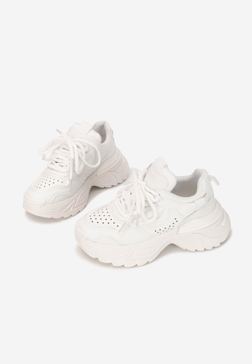 Białe sneakersy na koturnie Dorathy