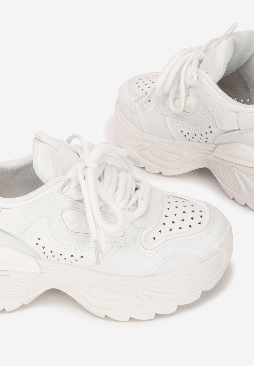 Białe sneakersy na koturnie Dorathy