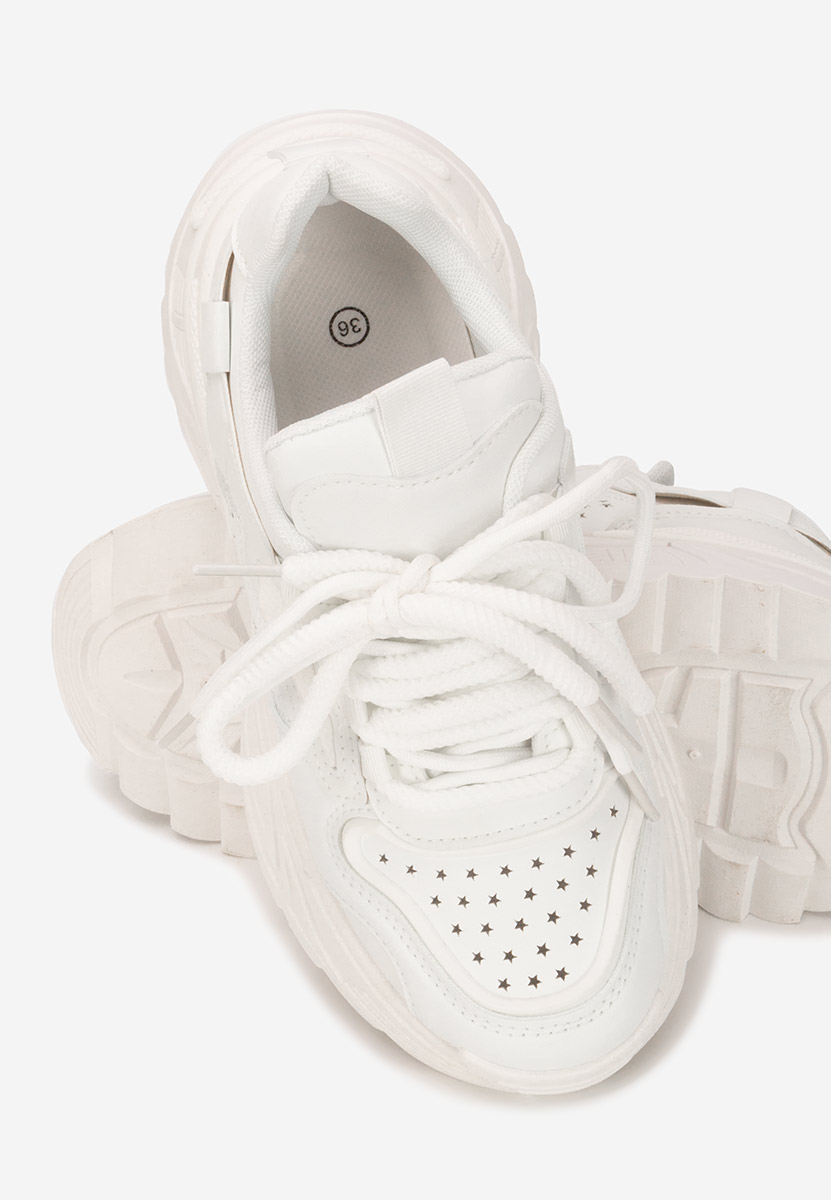 Białe sneakersy na koturnie Dorathy