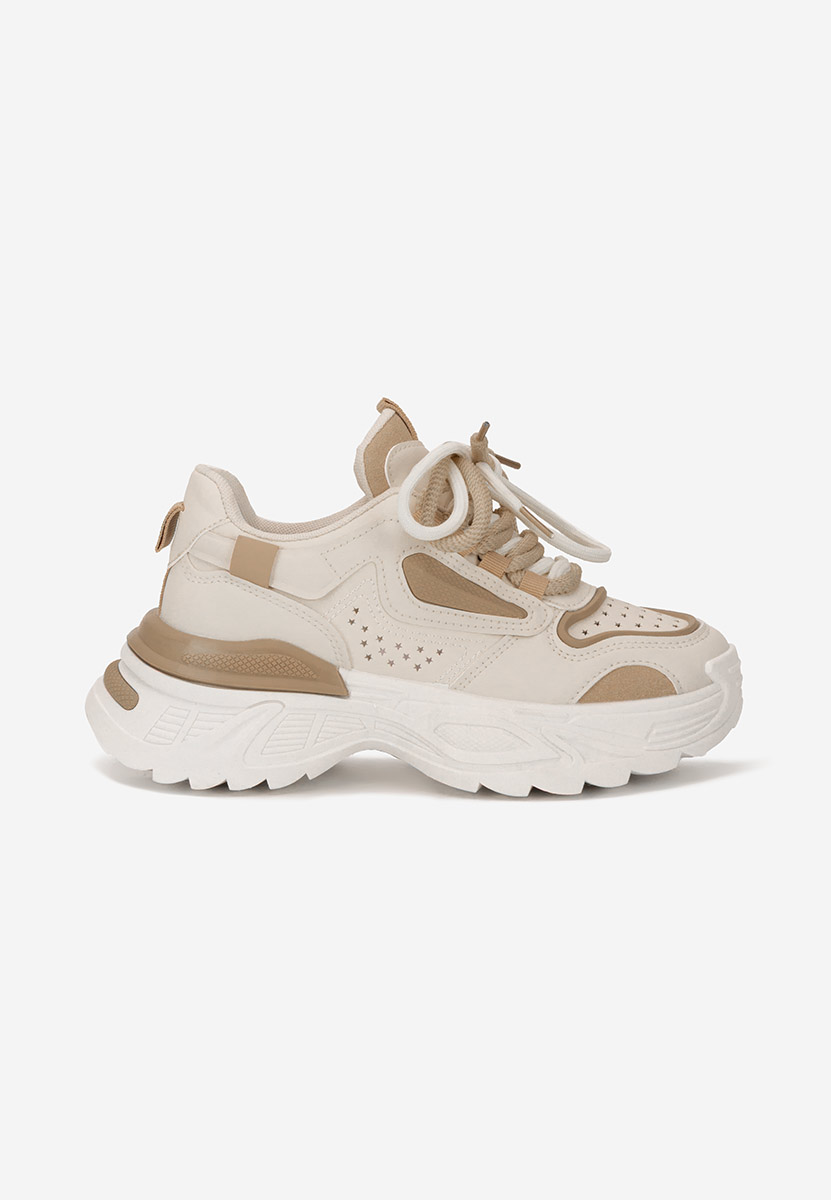 Beżowe sneakersy na koturnie Dorathy