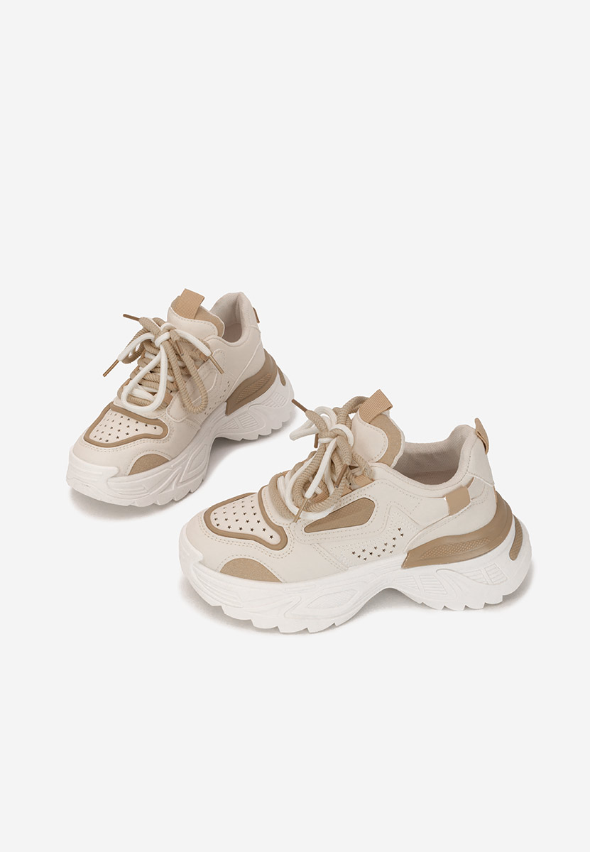 Beżowe sneakersy na koturnie Dorathy