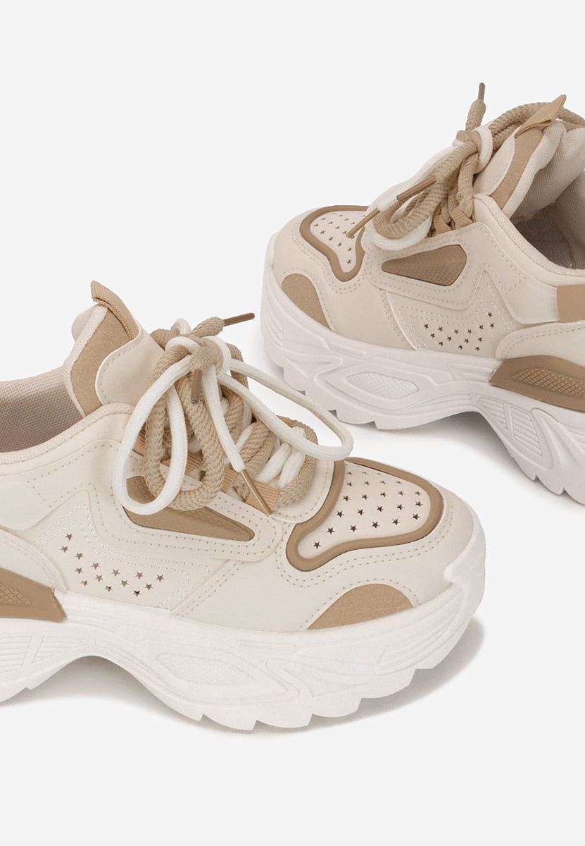 Beżowe sneakersy na koturnie Dorathy