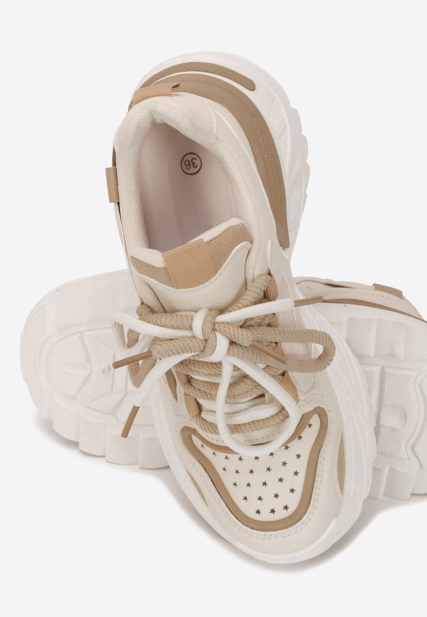 Beżowe sneakersy na koturnie Dorathy