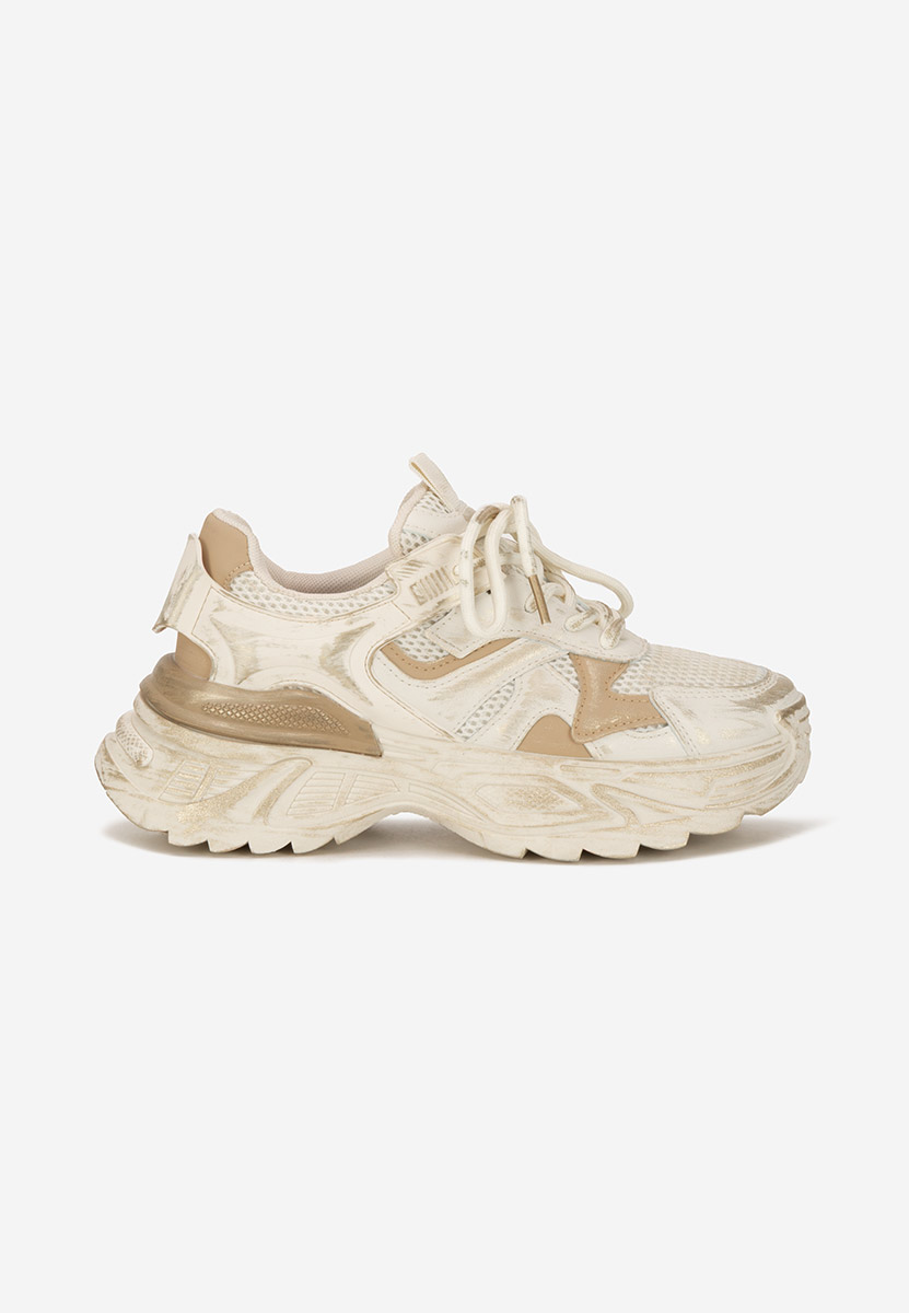Khaki sneakersy na platformie Yalda
