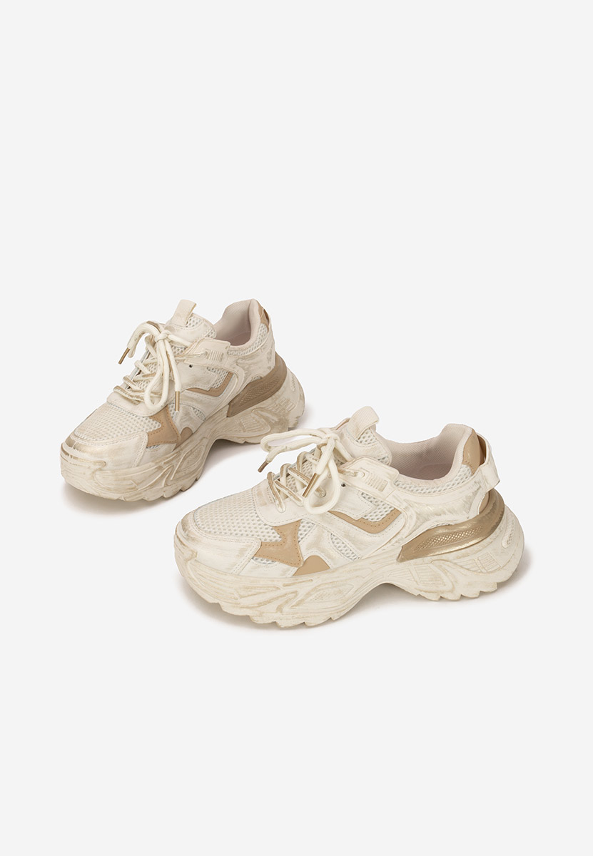 Khaki sneakersy na platformie Yalda