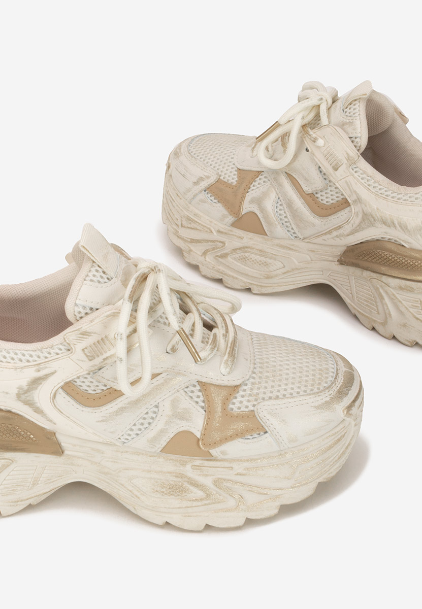 Khaki sneakersy na platformie Yalda