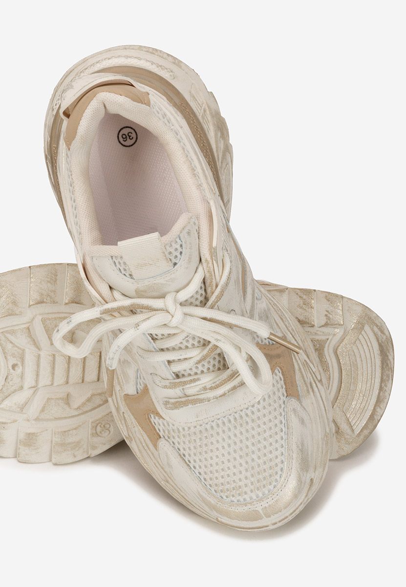 Khaki sneakersy na platformie Yalda
