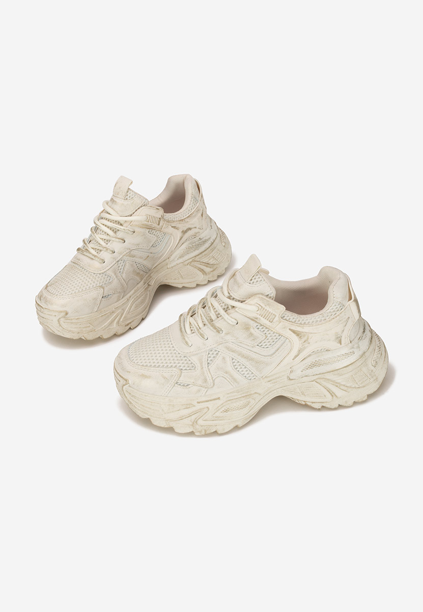 Beżowe sneakersy na platformie Yalda