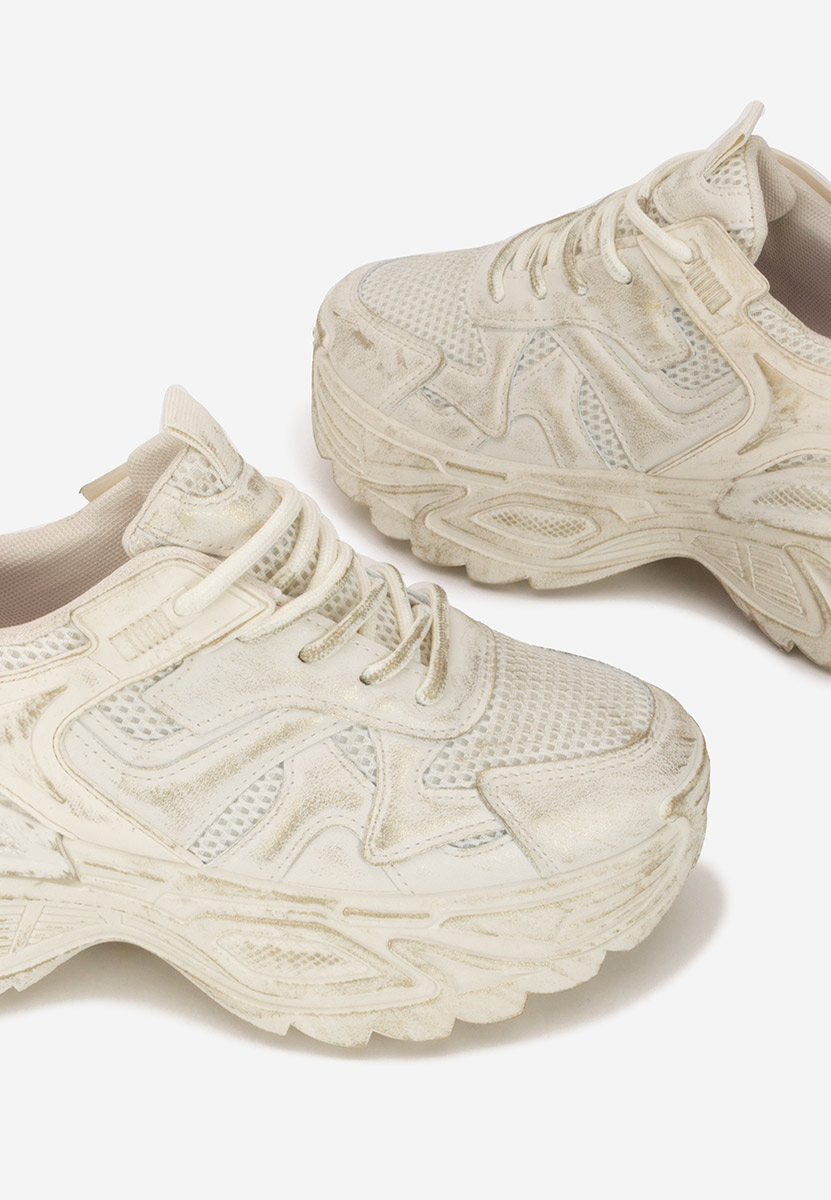 Beżowe sneakersy na platformie Yalda
