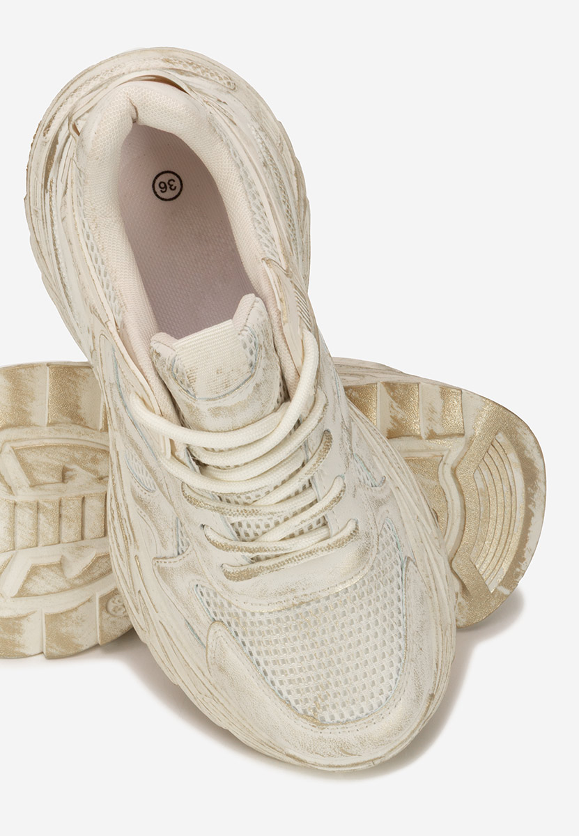 Beżowe sneakersy na platformie Yalda