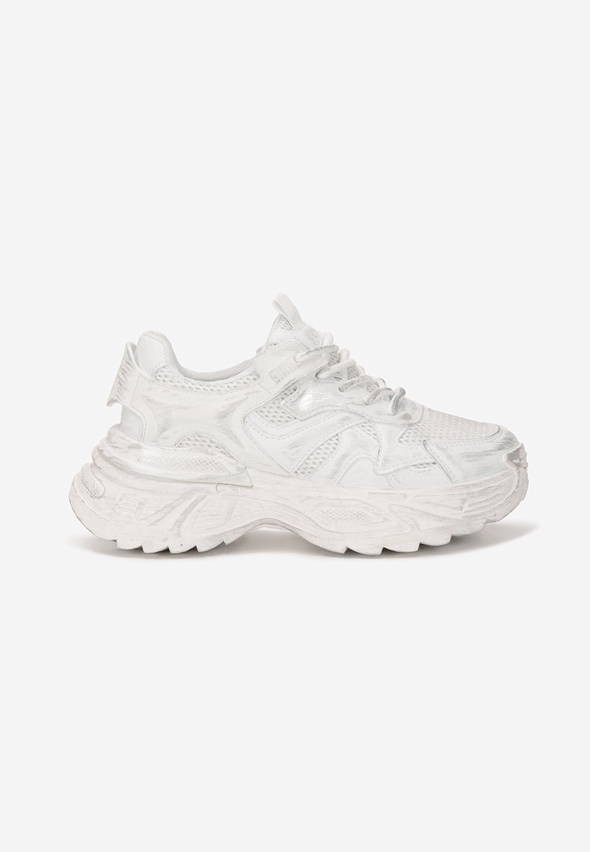 Białe sneakersy na platformie Yalda
