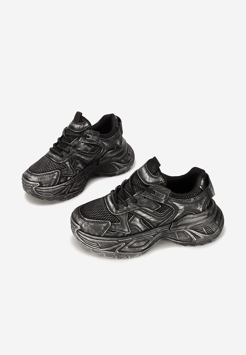 Czarne sneakersy na platformie Yalda