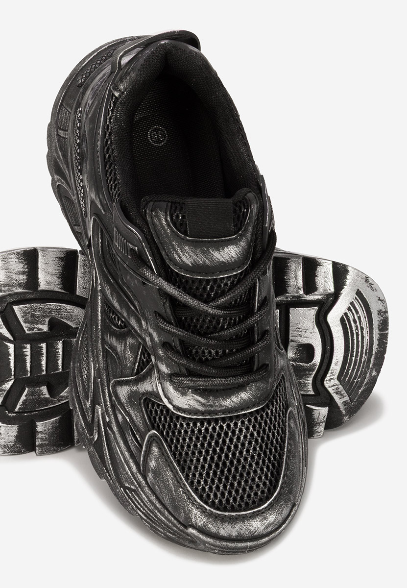 Czarne sneakersy na platformie Yalda
