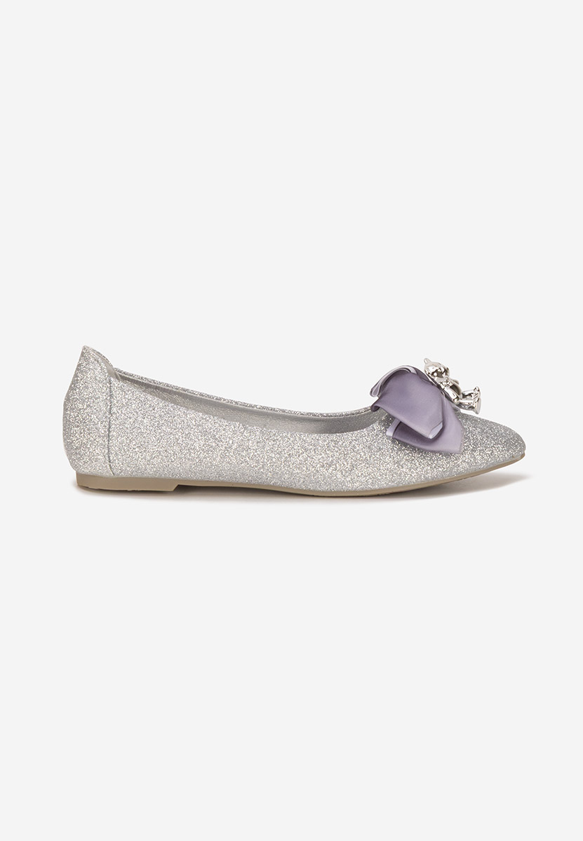 Srebrne eleganckie baleriny Adelyma