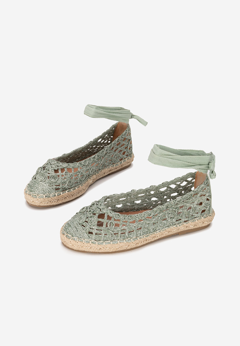 Zielone espadryle wiązane Kaddeia
