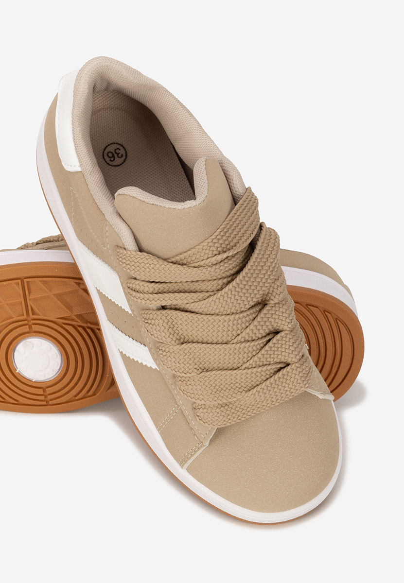 Camelowe sneakersy damskie Antoneta