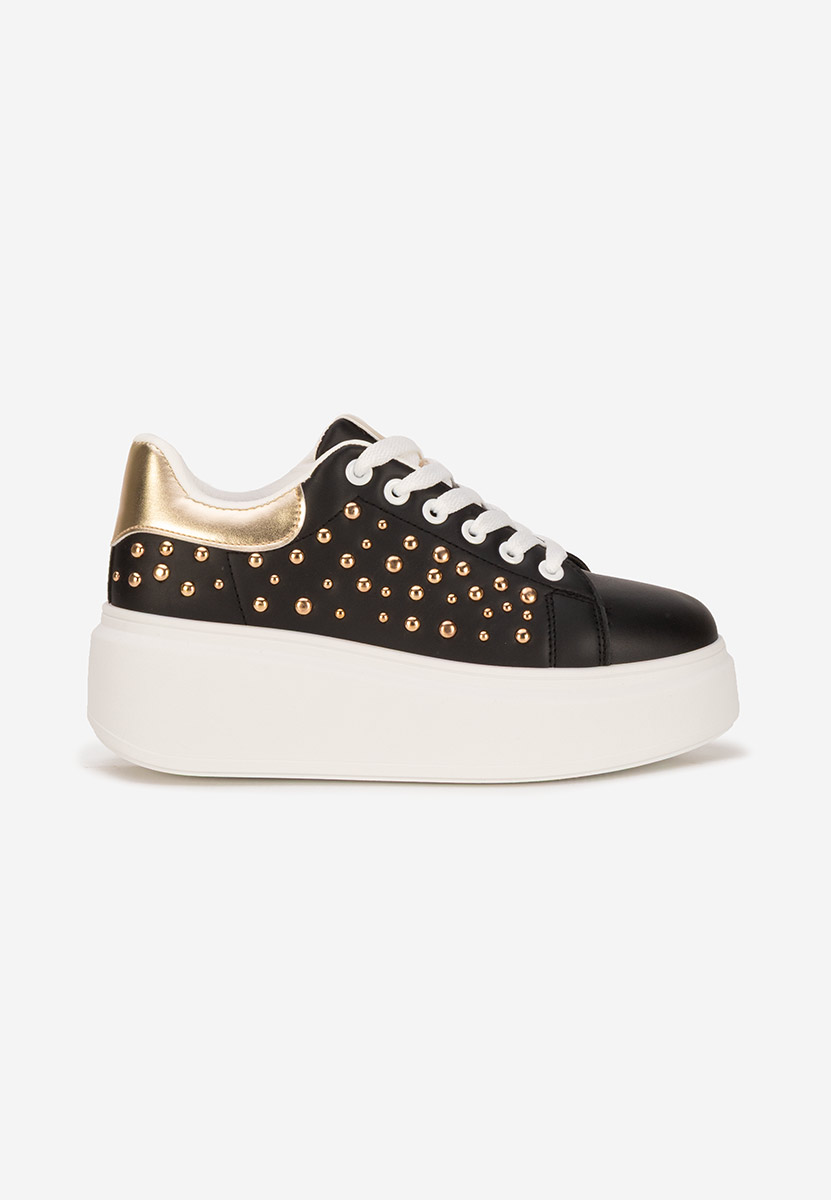 Czarne sneakersy na platformie Lindalia